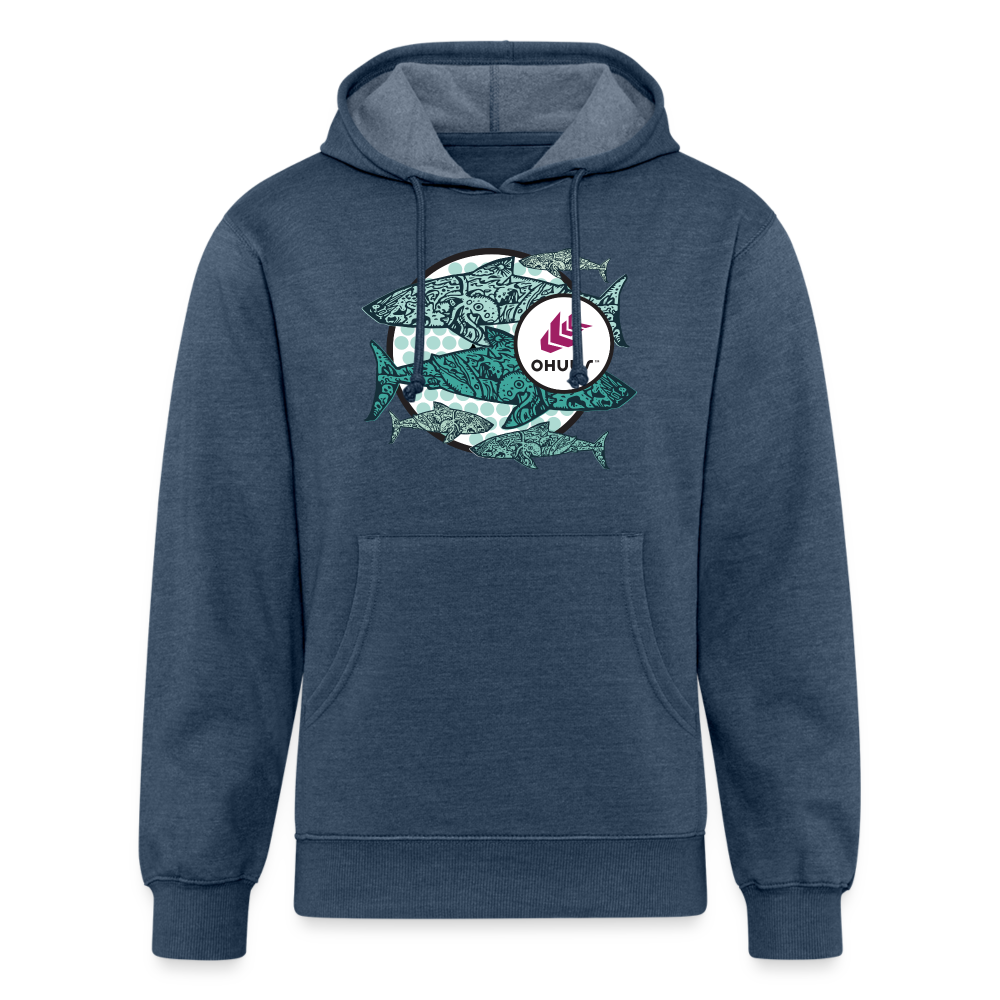 Tribal Sharks Beach Hoodie - heather navy