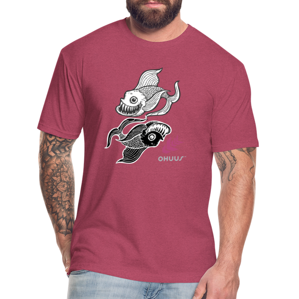 Fitted Cotton/Poly T-Shirt by Next Level - heather burgundy