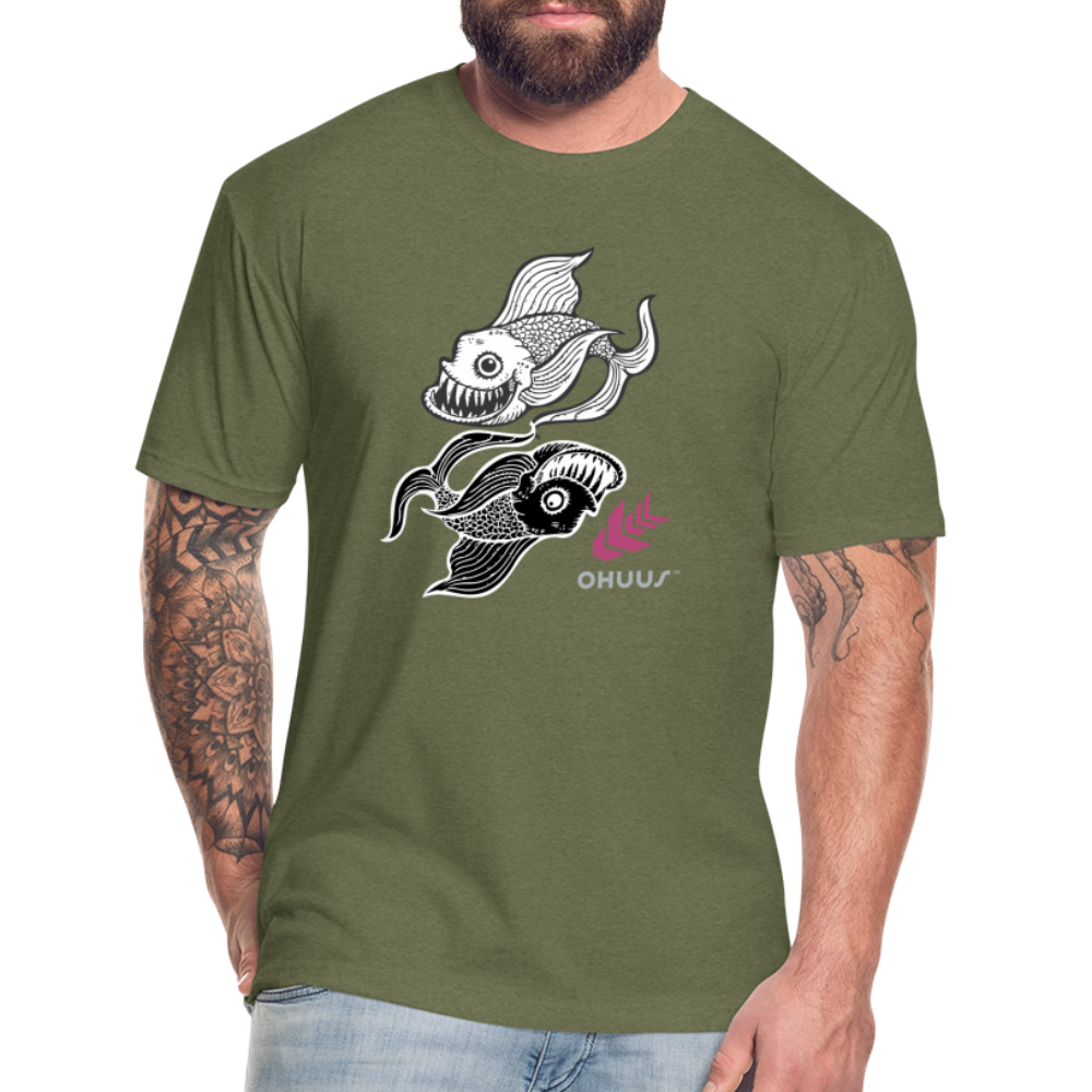 Fitted Cotton/Poly T-Shirt by Next Level - heather military green