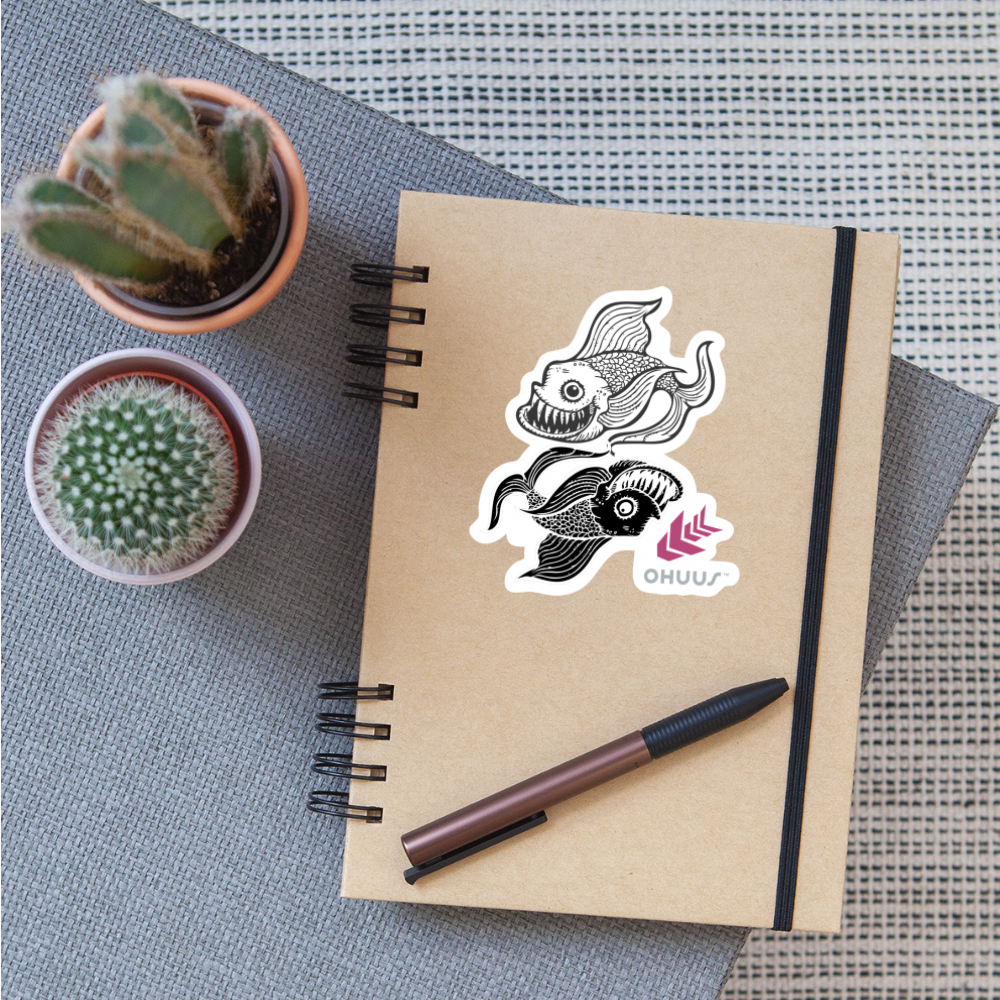 Ohuus Yin & Yang Fish Sticker - white matte