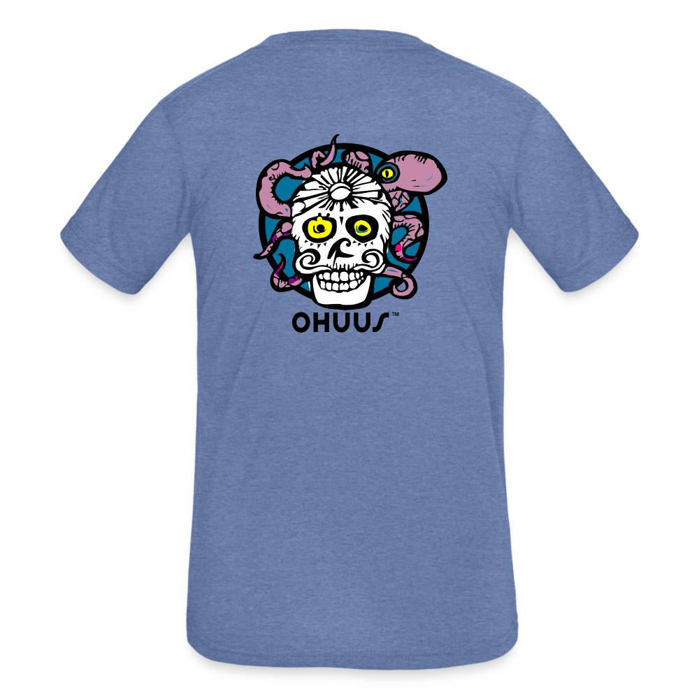 Skulls Kids' Tri-Blend T-Shirt - heather blue