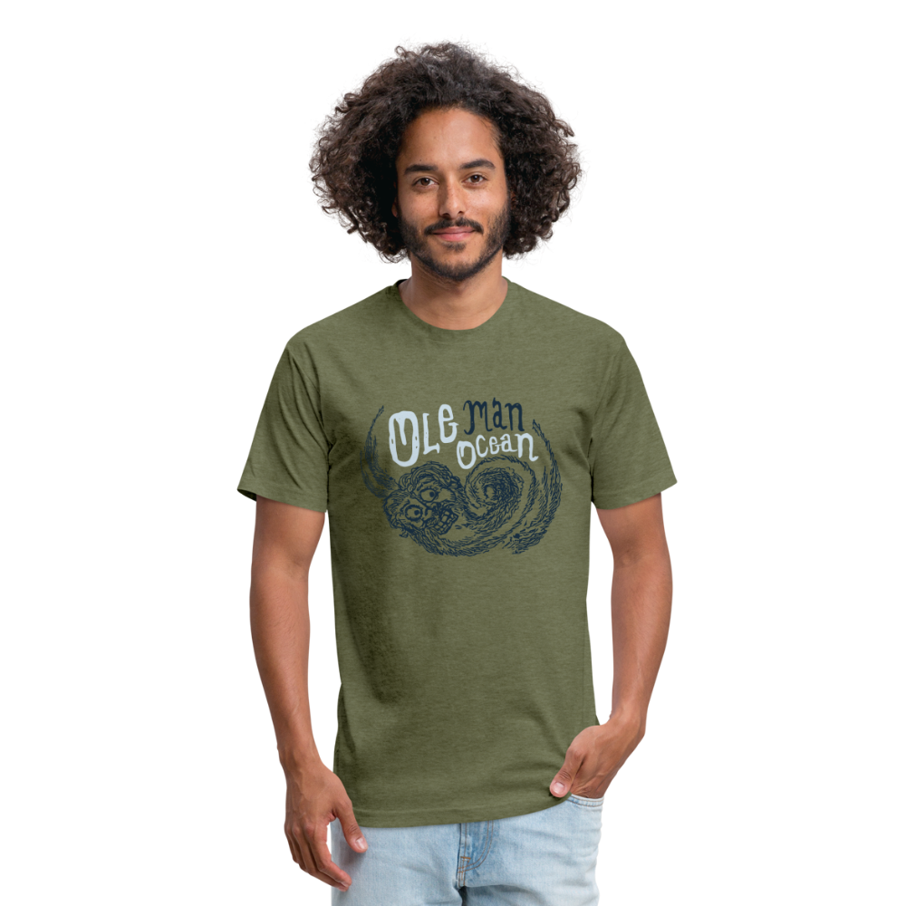 Fitted Cotton/Poly T-Shirt by Next Level - heather military green