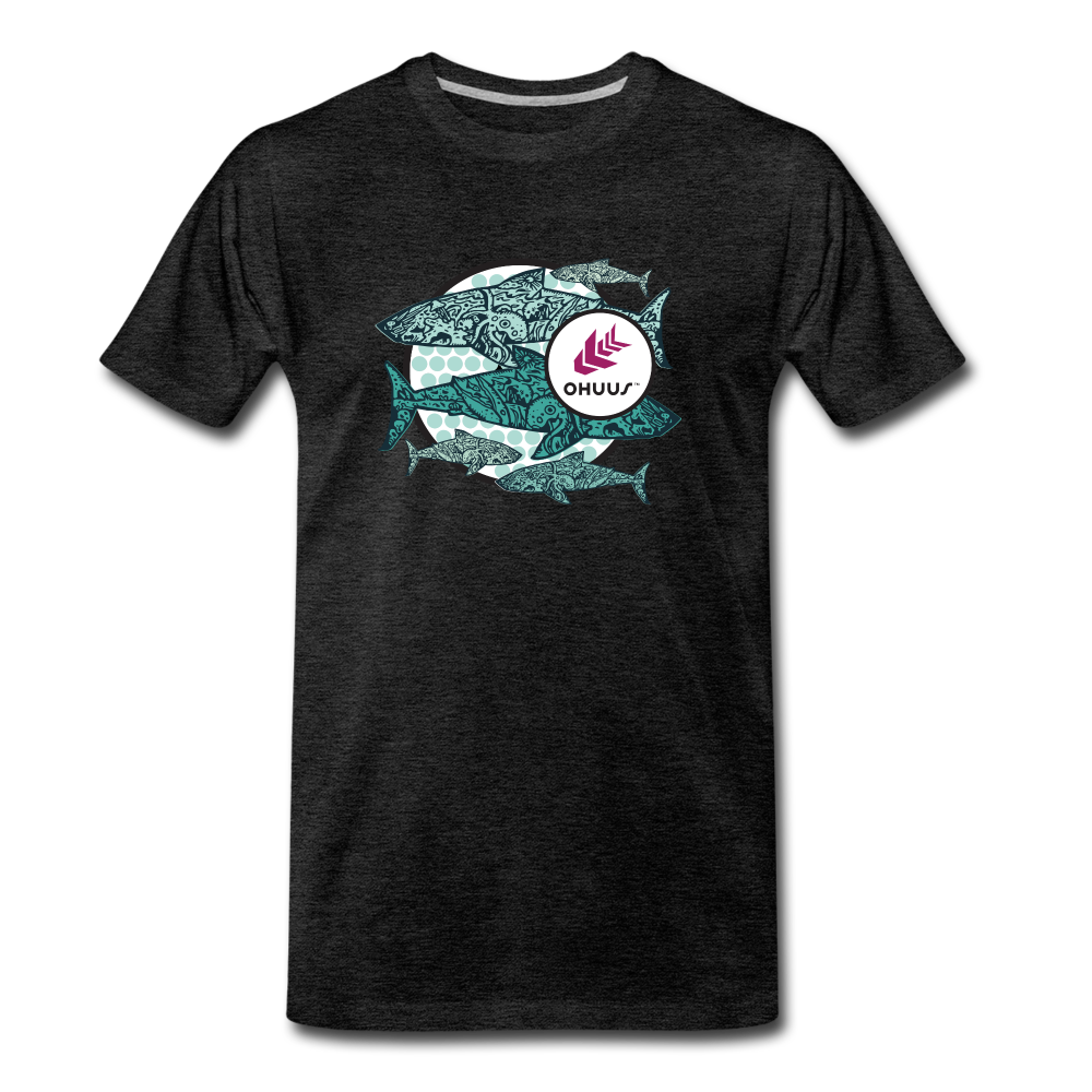 Ohuus Tribal Sharks Organic T-Shirt - charcoal grey