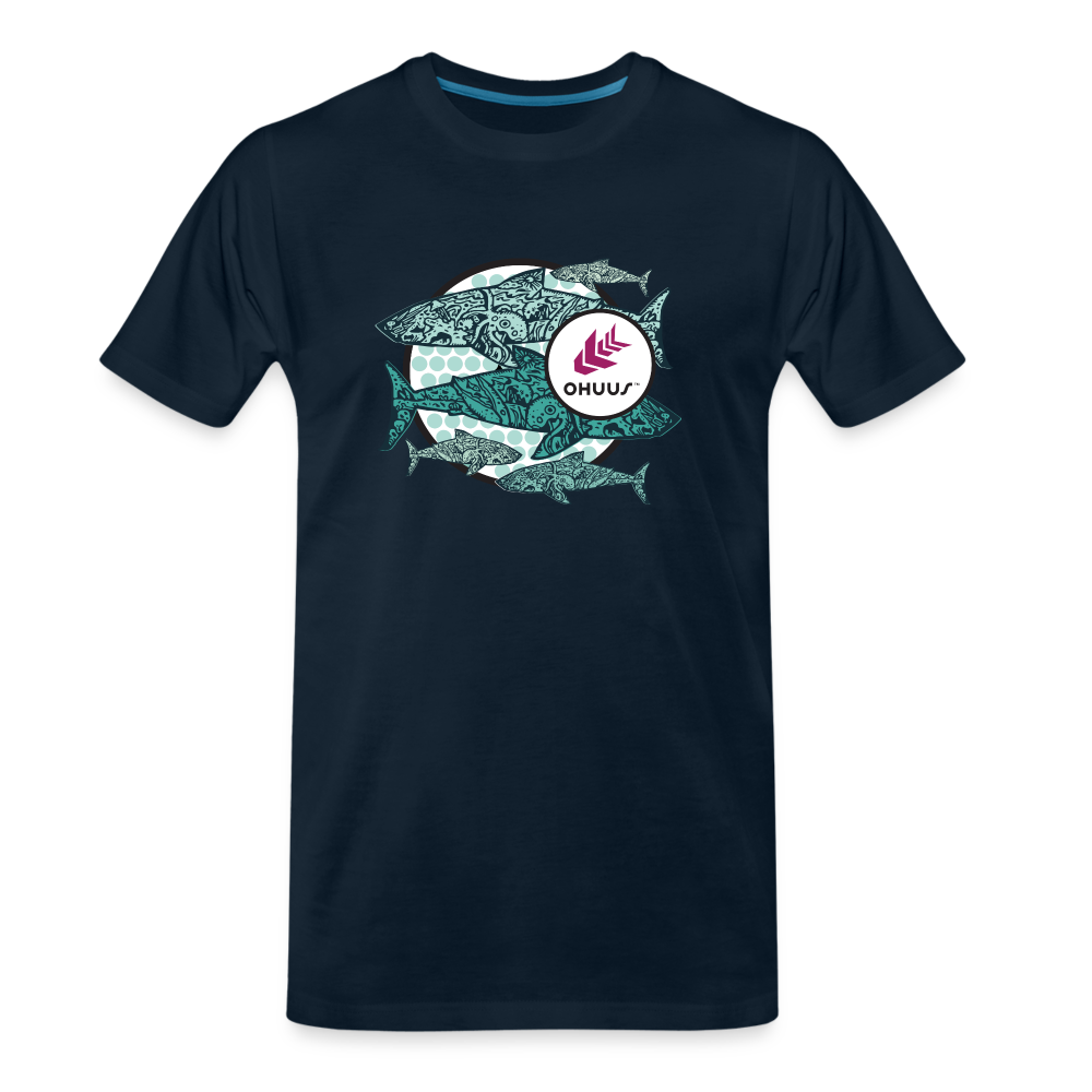 Ohuus Tribal Sharks Organic T-Shirt - deep navy