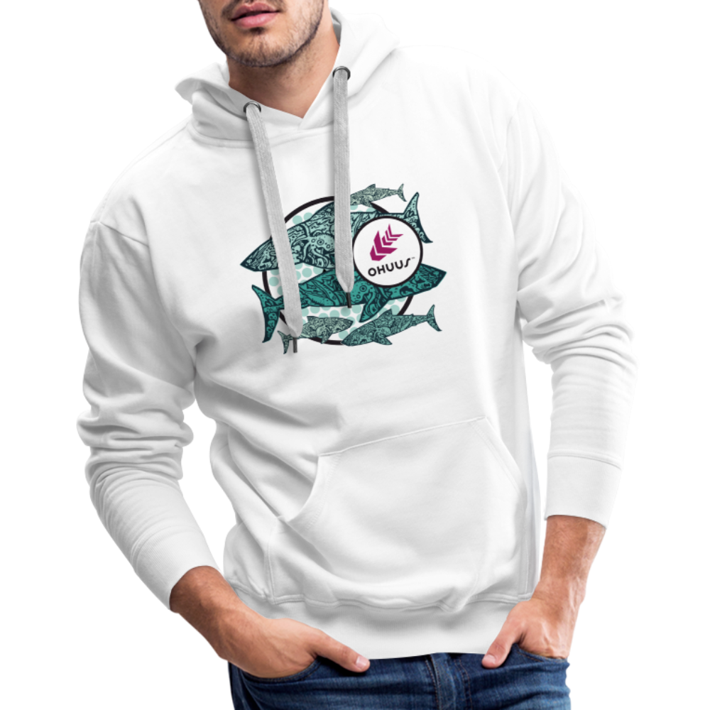 Men’s Tribal Shark Hoodie - white