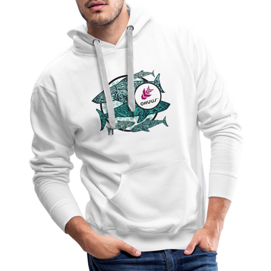 Men’s Tribal Shark Hoodie - white