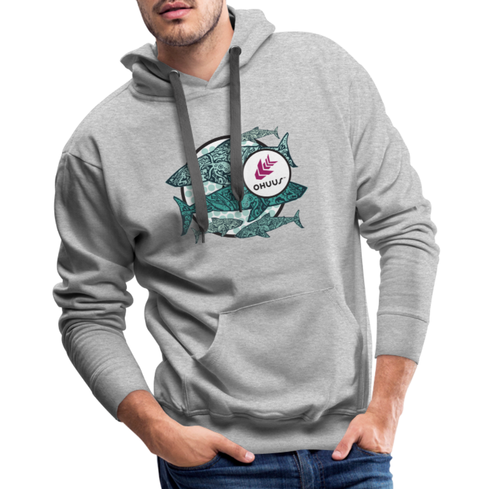 Men’s Tribal Shark Hoodie - heather grey