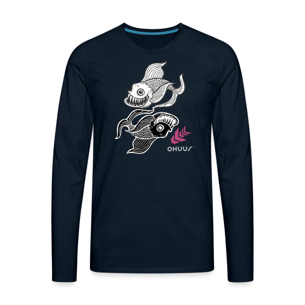 Yin Yang Premium Long Sleeve T-Shirt - deep navy